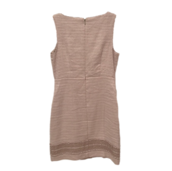 White House Black Market WHBM Tan Neutral Linen Blend Sheath Mini Dress - Picture 4 of 4